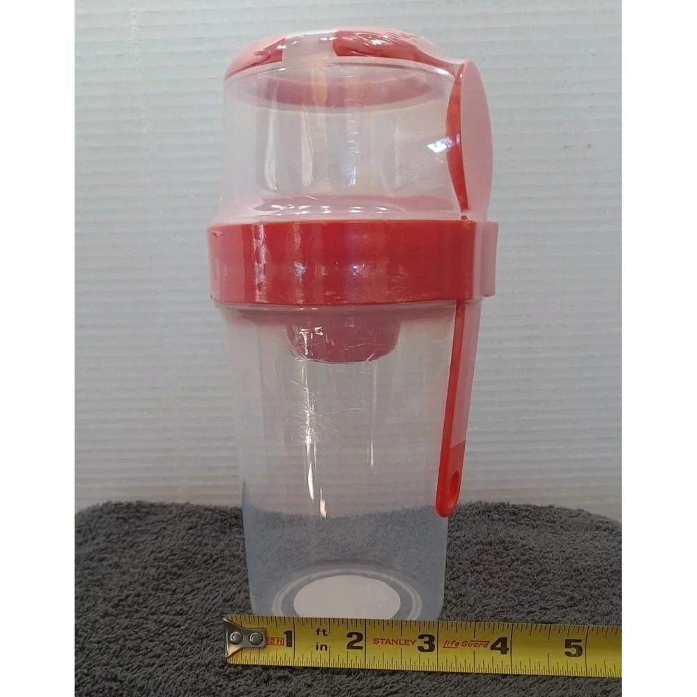 NEW Set Of 2 Target Cereal Cup Or Salad Cup With Separate Compartment & Spoon‎
